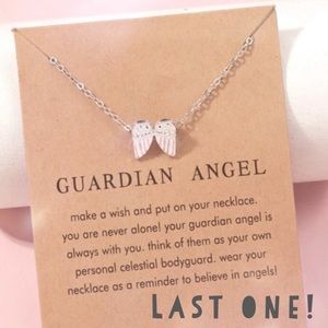 GABRIEL Angel Wings Charm Silver Tone Necklace